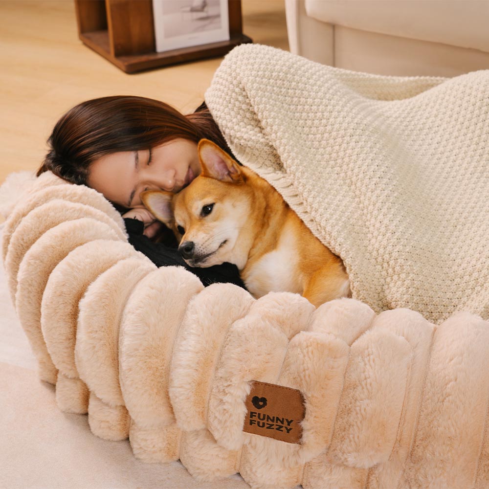 Creamy Plush Super Large Donut Dog Bed For Humans Cuddle Cradle