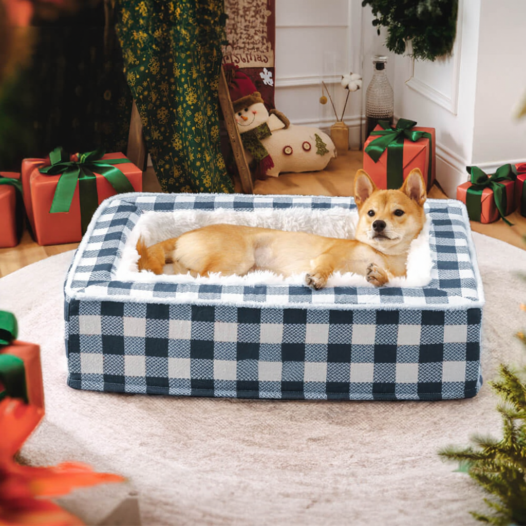 Anti Anxiety Dog Bed – Cozy Plush Calming Sofa with Ergonomic Foam